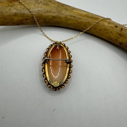 Vintage Cameo Gold Pendant Necklace | 12k GF Tiny Minimal Heart Love Delicate Gold Chain | Everyday Stacking Wedding Prom Jewelry