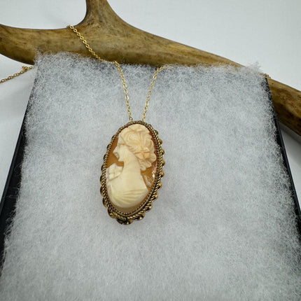 Vintage Cameo Gold Pendant Necklace | 12k GF Tiny Minimal Heart Love Delicate Gold Chain | Everyday Stacking Wedding Prom Jewelry