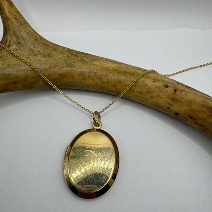 Vintage Gold Locket | Tiny 9k GF Pendant Photo Charm | Gold filled chain Necklace