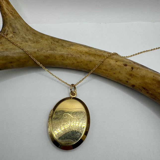 Vintage Gold Locket | Tiny 9k GF Pendant Photo Charm | Gold filled chain Necklace
