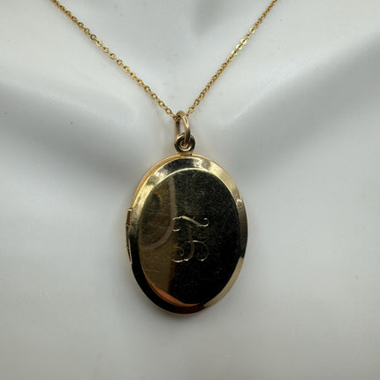 Vintage Gold Locket | Tiny 9k GF Pendant Photo Charm | Gold filled chain Necklace