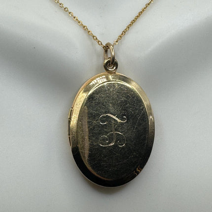 Vintage Gold Locket | Tiny 9k GF Pendant Photo Charm | Gold filled chain Necklace