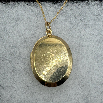 Vintage Gold Locket | Tiny 9k GF Pendant Photo Charm | Gold filled chain Necklace