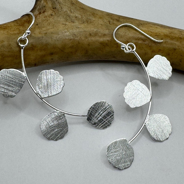 Vintage Flower Deco 925 Sterling Silver Dangle Earrings Minimalist Simple Everyday Jewelry elegant bride accessories for wedding