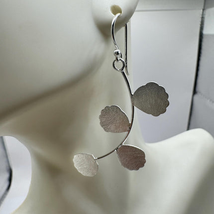 Vintage Flower Deco 925 Sterling Silver Dangle Earrings Minimalist Simple Everyday Jewelry elegant bride accessories for wedding
