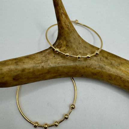 Large Vintage Gold Hoop Earrings | 9K Gold-Filled Minimalist Everyday Design