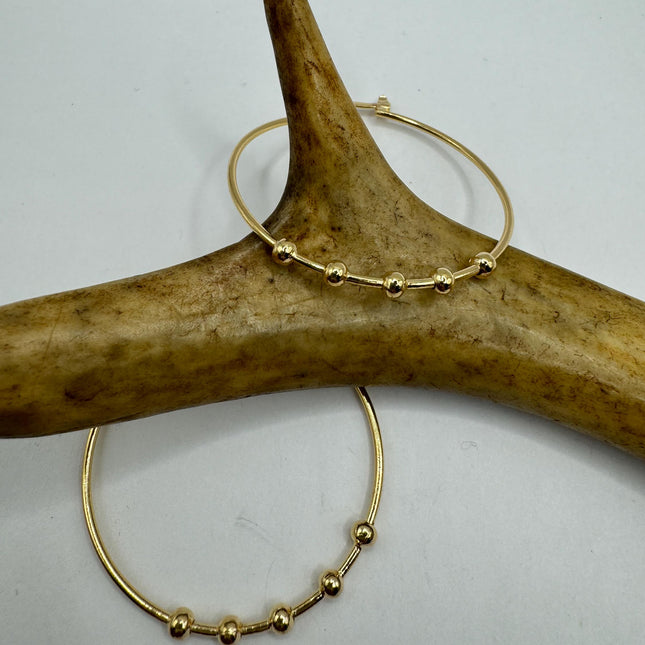 Large Vintage Gold Hoop Earrings | 9K Gold-Filled Minimalist Everyday Design