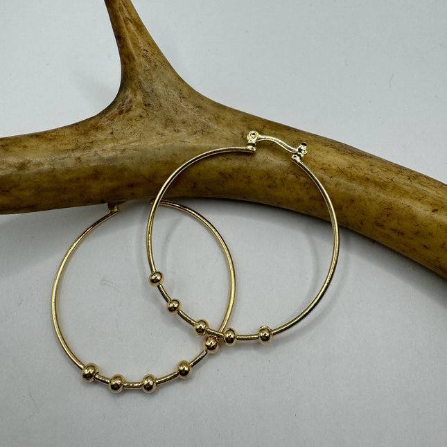 Large Vintage Gold Hoop Earrings | 9K Gold-Filled Minimalist Everyday Design