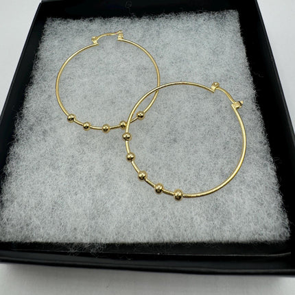 Large Vintage Gold Hoop Earrings | 9K Gold-Filled Minimalist Everyday Design