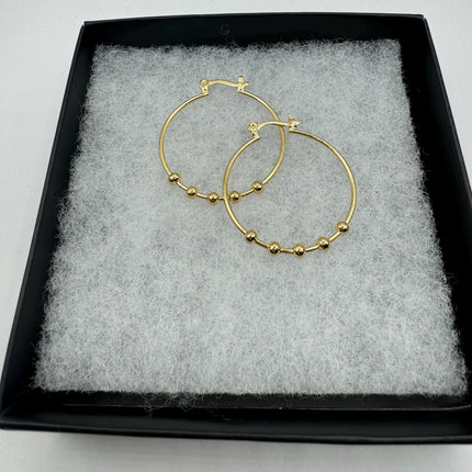 Large Vintage Gold Hoop Earrings | 9K Gold-Filled Minimalist Everyday Design
