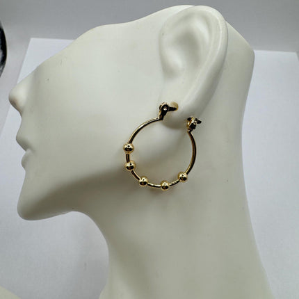 Medium Vintage Gold Hoop Earrings | 9K Gold-Filled Minimalist Everyday Design