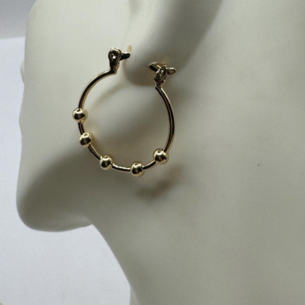 Medium Vintage Gold Hoop Earrings | 9K Gold-Filled Minimalist Everyday Design