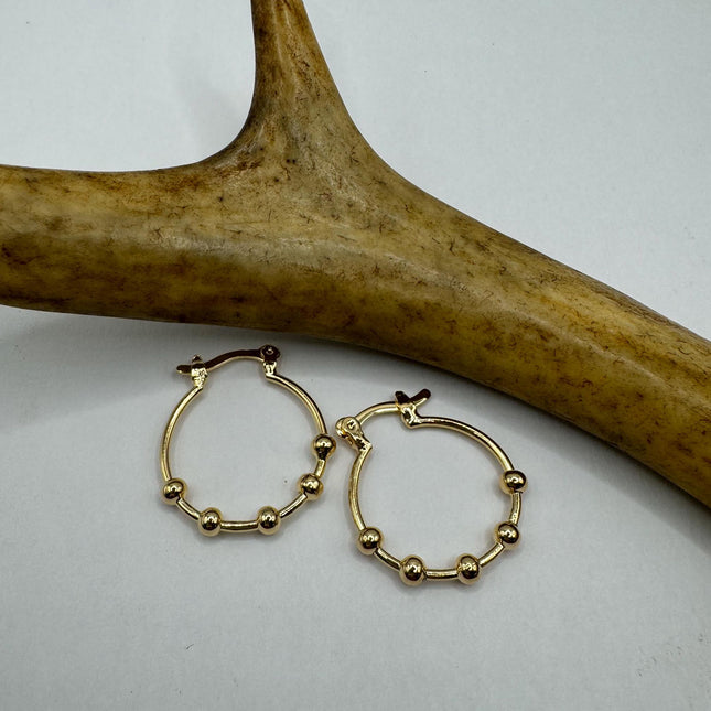 Medium Vintage Gold Hoop Earrings | 9K Gold-Filled Minimalist Everyday Design