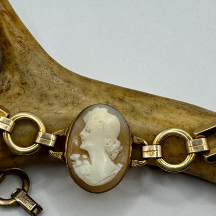 Vintage 14k Gold Filled Cameo Stacking Bracelet - Elegant Jewelry