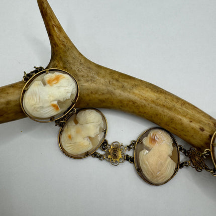 Vintage 14k Gold Filled Cameo Stacking Bracelet - Elegant Jewelry