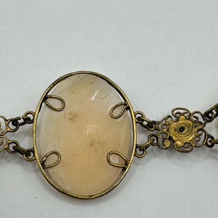 Vintage 14k Gold Filled Cameo Stacking Bracelet - Elegant Jewelry