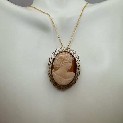 Vintage Cameo Gold Pendant Necklace | 12k GF Tiny Minimal Heart Love Delicate Gold Chain | Everyday Stacking Wedding Prom Jewelry