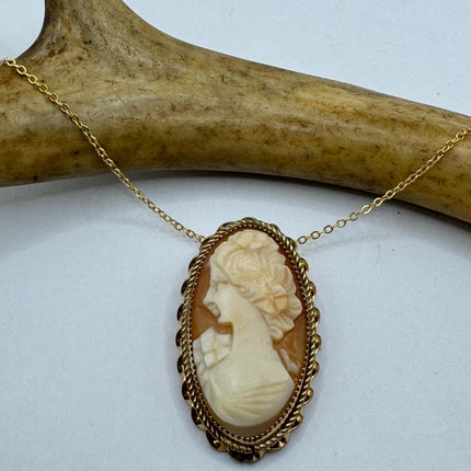 Vintage Cameo Gold Pendant Necklace | 12k GF Tiny Minimal Heart Love Delicate Gold Chain | Everyday Stacking Wedding Prom Jewelry