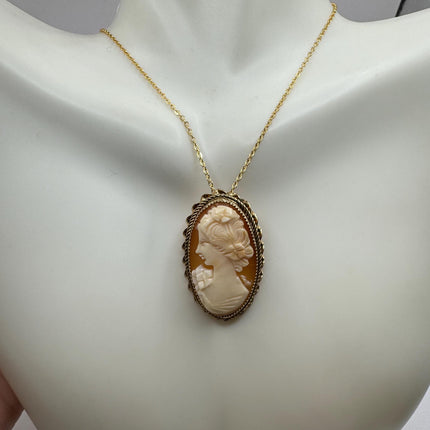 Vintage Cameo Gold Pendant Necklace | 12k GF Tiny Minimal Heart Love Delicate Gold Chain | Everyday Stacking Wedding Prom Jewelry