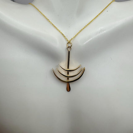 vintage abstract fishbone Gold Filled Necklace - Everyday Simple Minimalist Jewelry