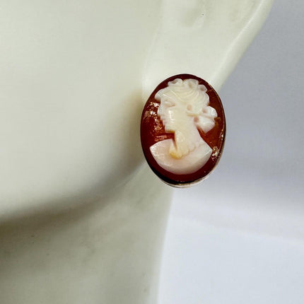 Vintage Cameo Gold Earrings 12k GF Tiny Love Delicate Gold Earrings Simple every day minimal