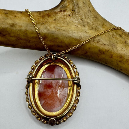 Vintage Cameo Gold Pendant Necklace