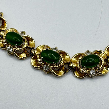 Vintage Green Jade 14k Gold Filled Bracelet - Minimal Everyday Layered Stacking - Dainty Simple Design