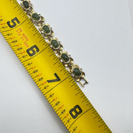 Vintage Green Jade 14k Gold Filled Bracelet - Minimal Everyday Layered Stacking - Dainty Simple Design