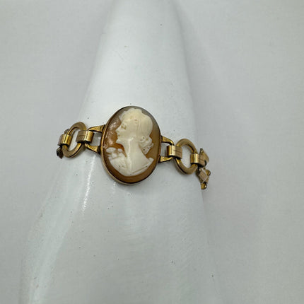 Vintage 14k Gold Filled Cameo Stacking Bracelet - Elegant Jewelry