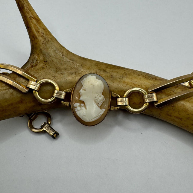 Vintage 14k Gold Filled Cameo Stacking Bracelet - Elegant Jewelry