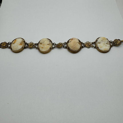 Vintage 14k Gold Filled Cameo Stacking Bracelet - Elegant Jewelry