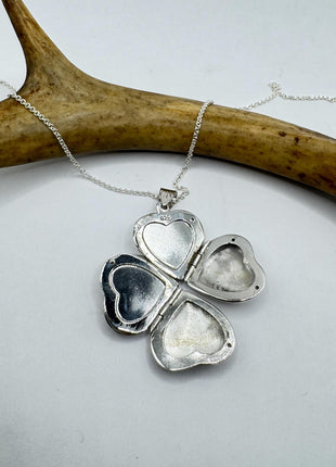 Vintage Silver Photo Heart Locket Necklace