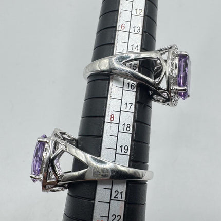 Vintage Purple Amethyst Ring Band 925 Sterling Silver cocktail statement ring