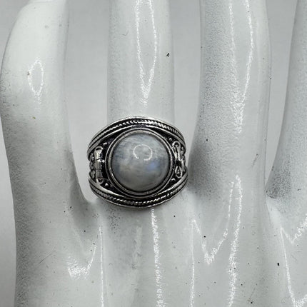 Vintage Gold Bronze Poison Ring | Labradorite | Unique Gift Statement Ring