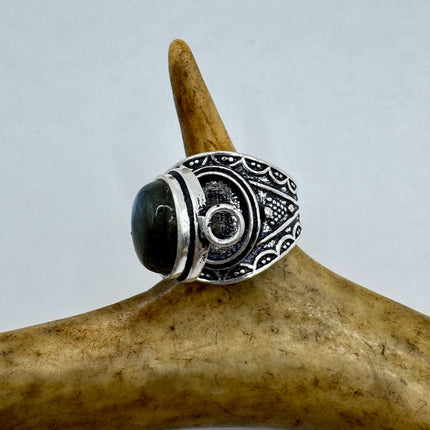 Vintage Silver Bronze Poison Ring