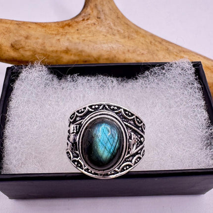 Vintage Silver Bronze Poison Ring