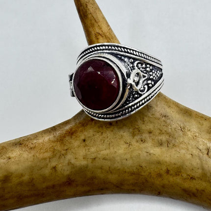 Vintage Silver Bronze Poison Ring