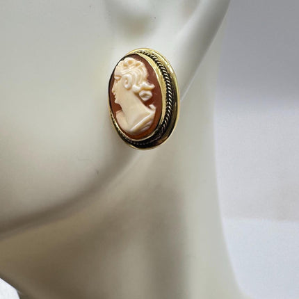 Vintage Cameo Gold Earrings 12k GF Tiny Love Delicate Gold Earrings Simple every day minimal