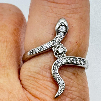 Vintage Snake Serpent Wedding Ring Thumb Band 925 sterling silver