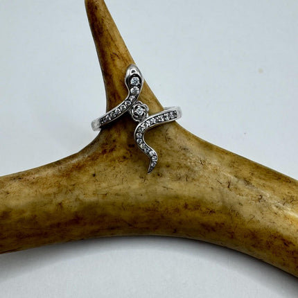 Vintage Snake Serpent Wedding Ring Thumb Band 925 sterling silver