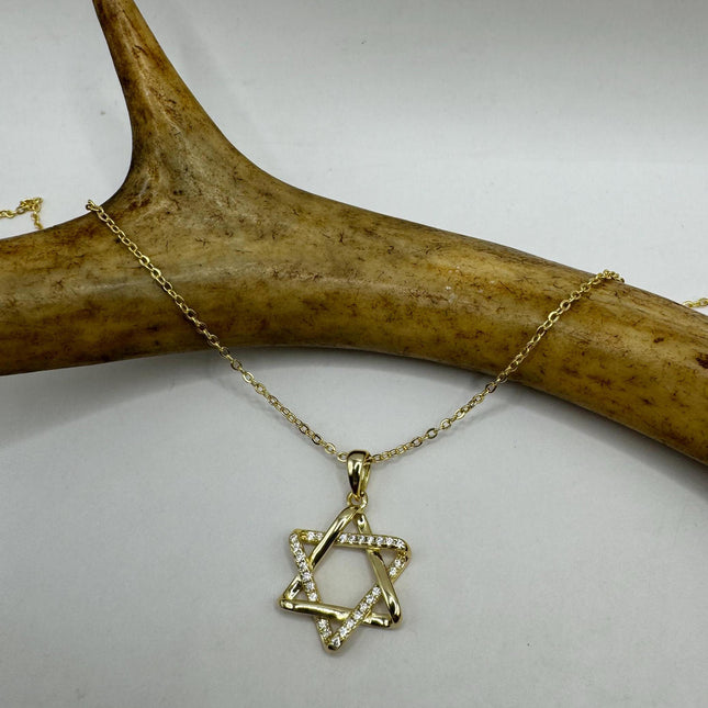 Vintage Silver Star of David Pendant Necklace | 925 Sterling Silver Jewish Star Statement Charm Necklace