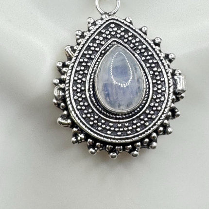 Vintage Poison Pillbox Velvet Choker Photo Locket Silver Rainbow Moonstone White Bronze Antique Design Necklace