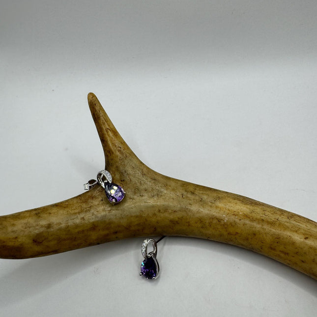Vintage Silver Earrings | Purple Amethyst Citrine Tourmaline Sapphire Gemstone | 925 Sterling Silver Dangle Drop Chandelier Earrings