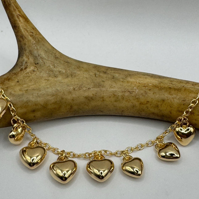 Vintage Gold Charm Bracelet | Infinity Heart | Gold filled Dainty Wedding Prom Jewelry