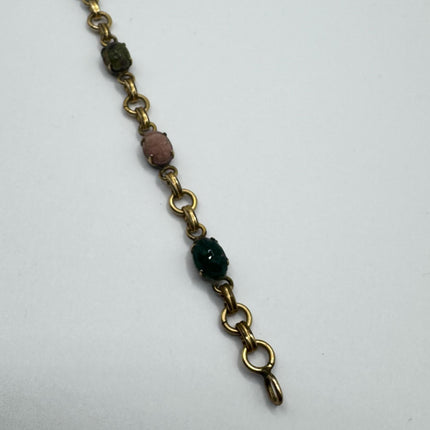 Vintage Scarab Gold Onyx Tennis Bracelet 14k Gold Filled Minimal Simple Every day Stacking Bracelet