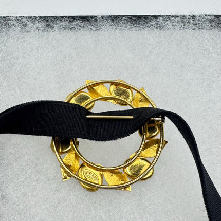 Vintage Tigers Eye Scarab Brooch Pin - 14K Gold Filled