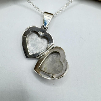 Vintage Black Onyx Silver Locket