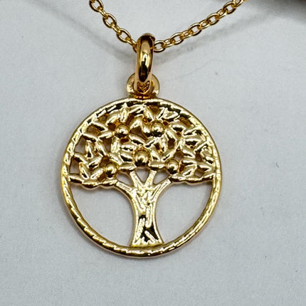 Vintage Gold Tree of life Necklace - Minimalist Everyday Jewelry Gold Filled Deco Design