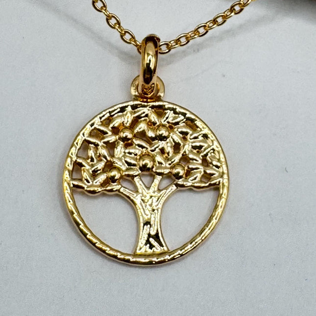 Vintage Gold Tree of life Necklace - Minimalist Everyday Jewelry Gold Filled Deco Design