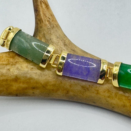Vintage Mixed Gemstone Lucky Bracelet Golden Bronze